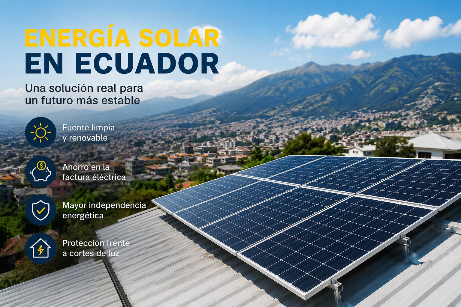 Esta bien: Energía solar en Ecuador: una alternativa frente a los apagones y el aumento del consumo eléctrico